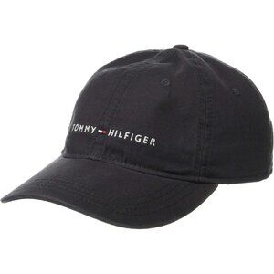 Tommy Hilfiger Men's Charcoal Cotton Logo Adjustable Imported Baseball Cap